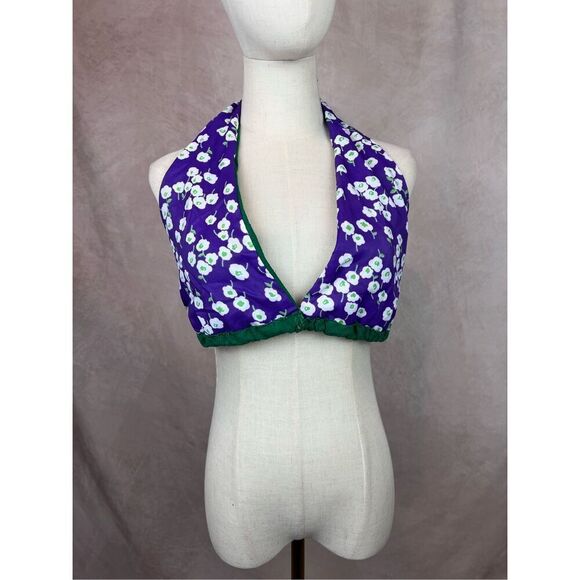 Vintage Volup Bikini Halter Top 1970s Mod MCM Plus Size - Picture 3 of 10